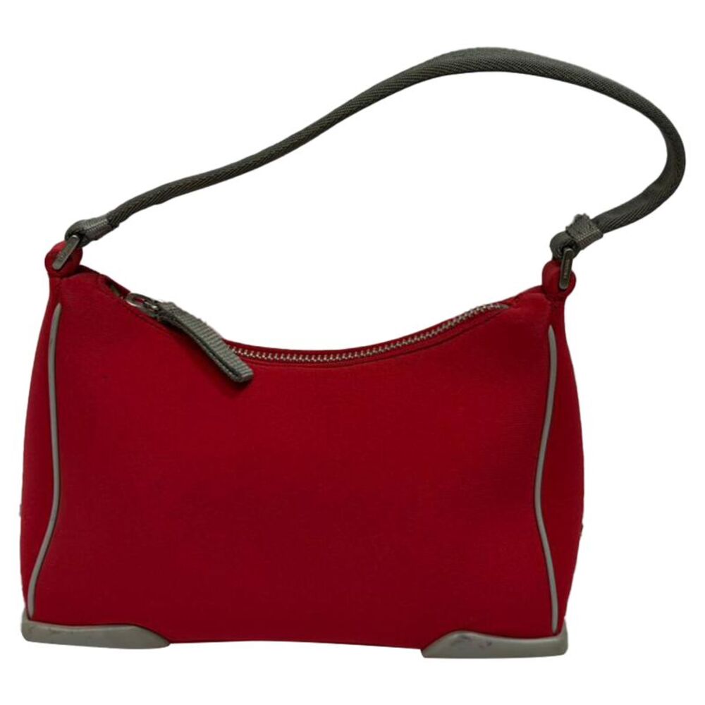 Prada Sport Zipped Shoulder Bag in Burgundy Nylon